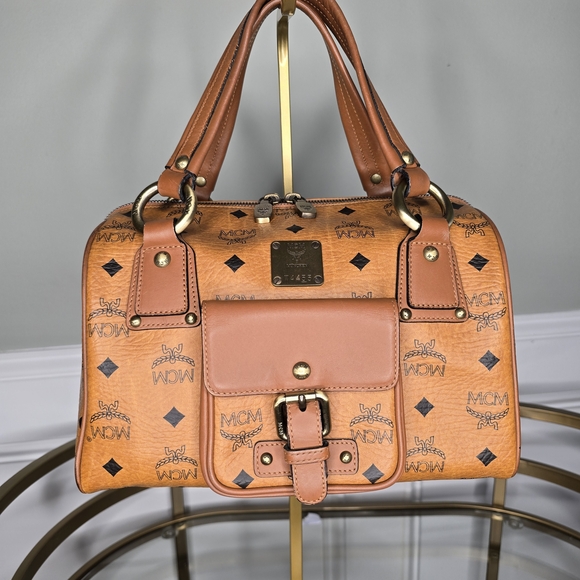 MCM Handbags - MCM Cognac Logo Satchel